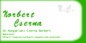 norbert cserna business card
